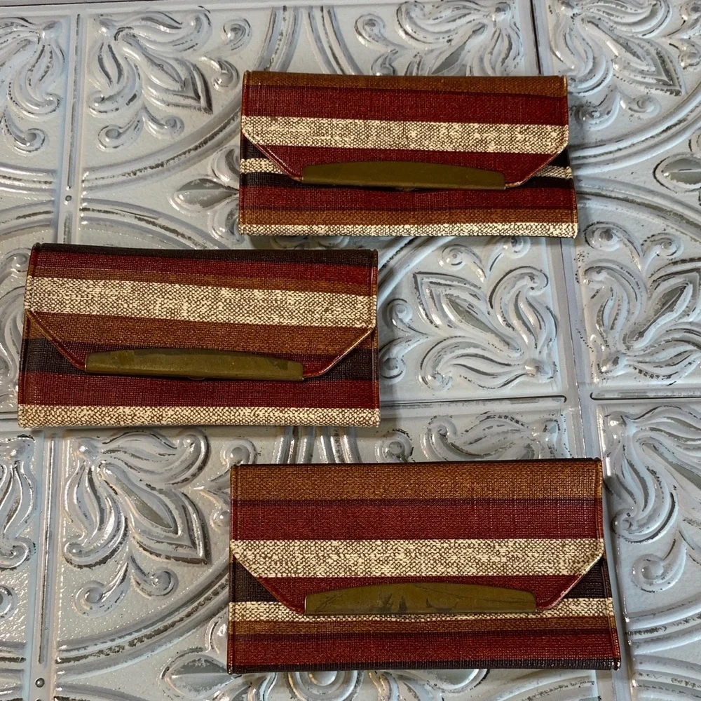 Vintage Striped Card Holders from Stedron GMC Set of 3